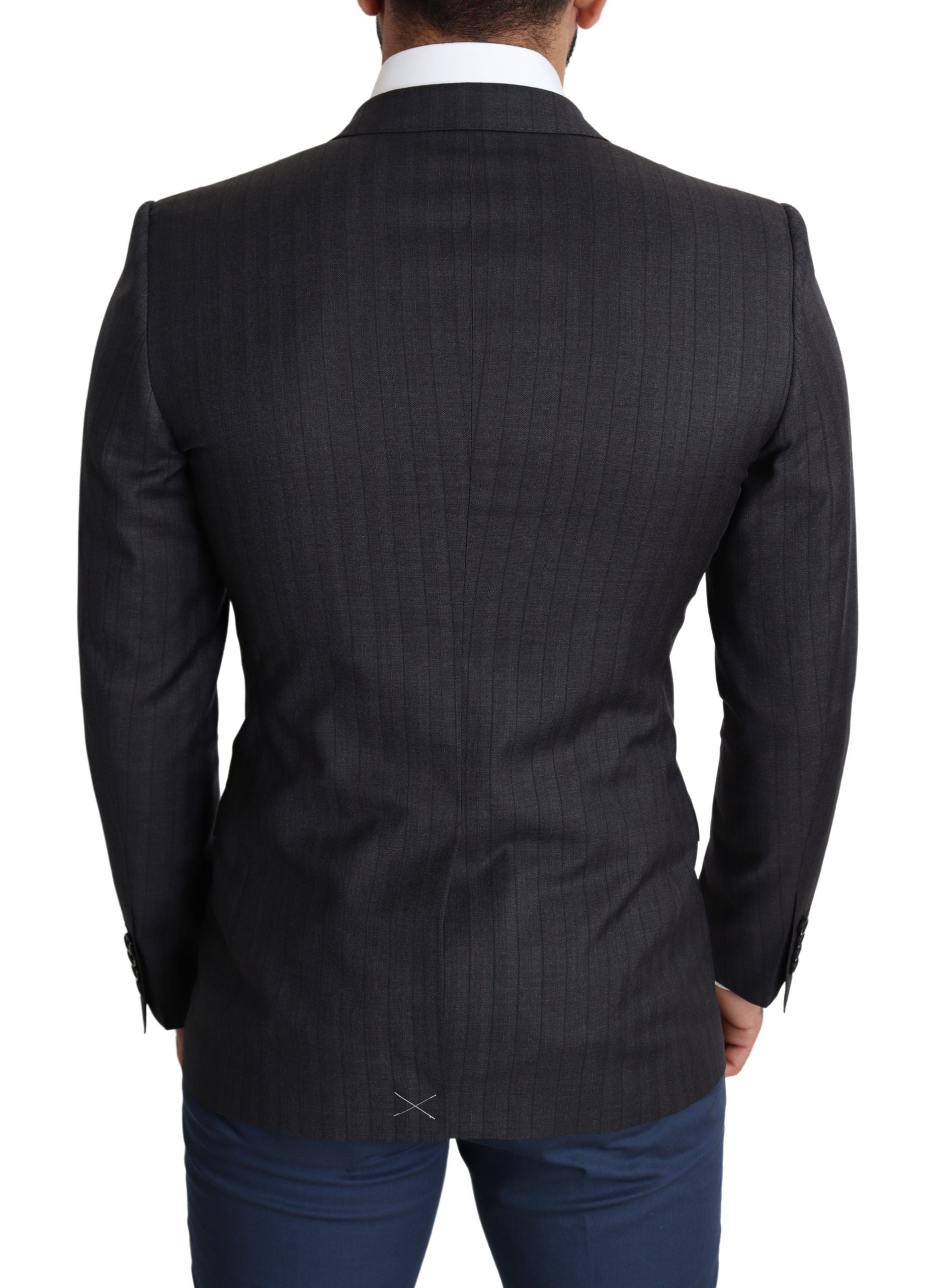 Black Wool Single Breasted Coat MARTINI Blazer Dolce & Gabbana