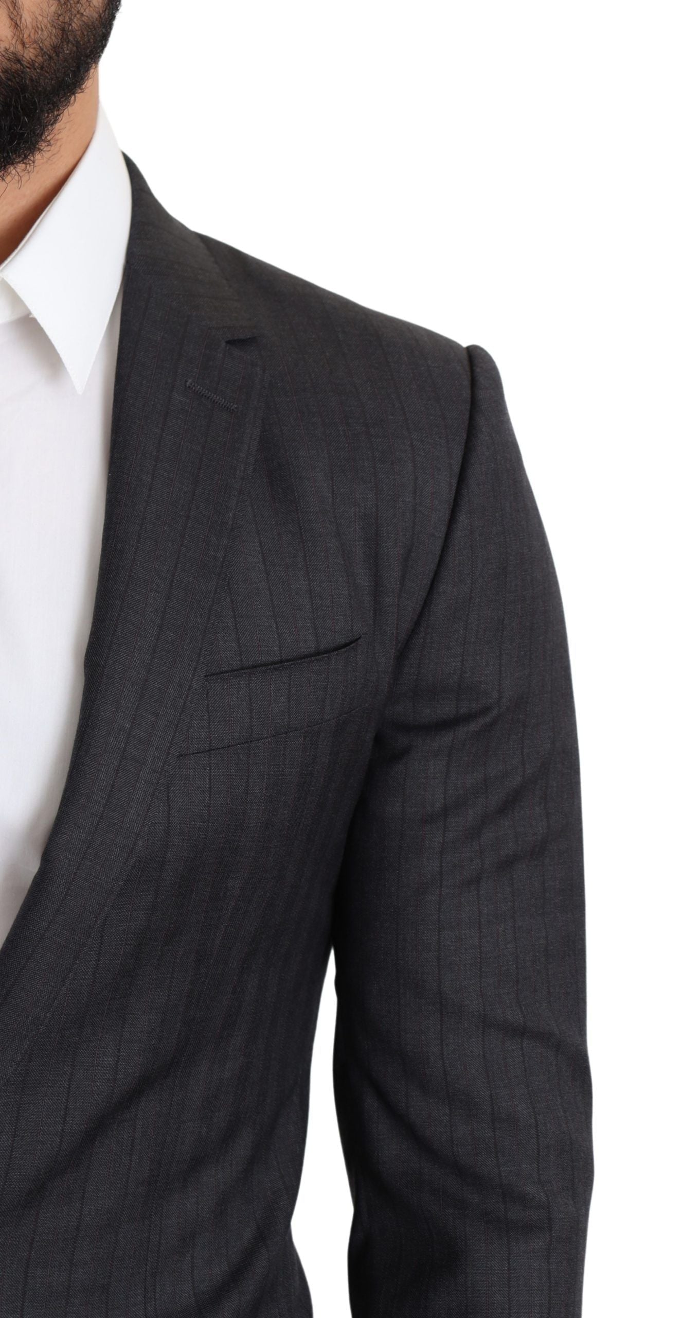 Black Wool Single Breasted Coat MARTINI Blazer Dolce & Gabbana