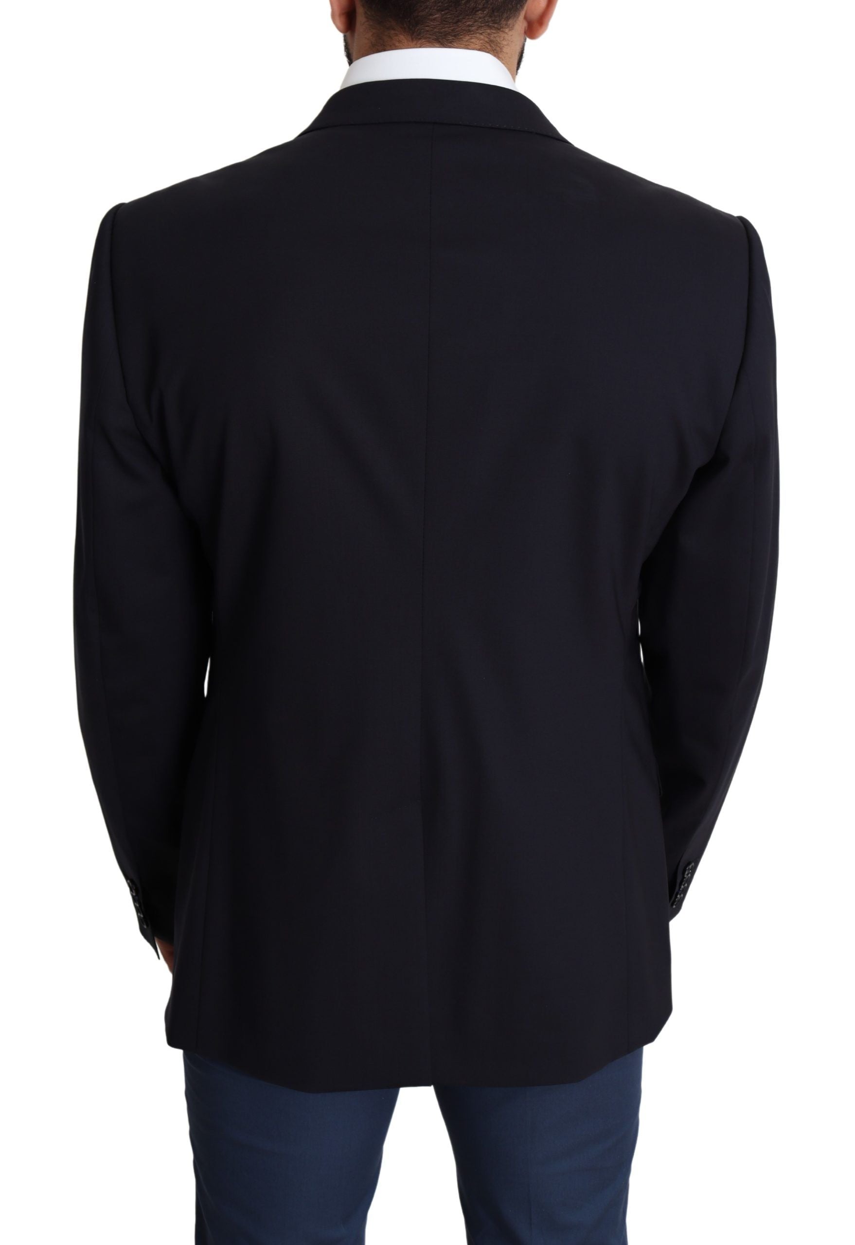 Black Wool Stretch Men Coat MARTINI Blazer Dolce & Gabbana