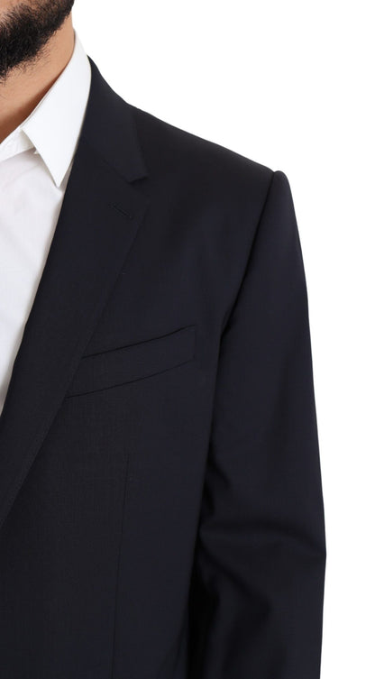 Black Wool Stretch Men Coat MARTINI Blazer Dolce & Gabbana