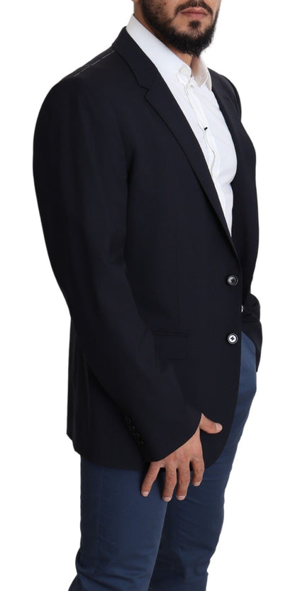 Black Wool Stretch Men Coat MARTINI Blazer Dolce & Gabbana