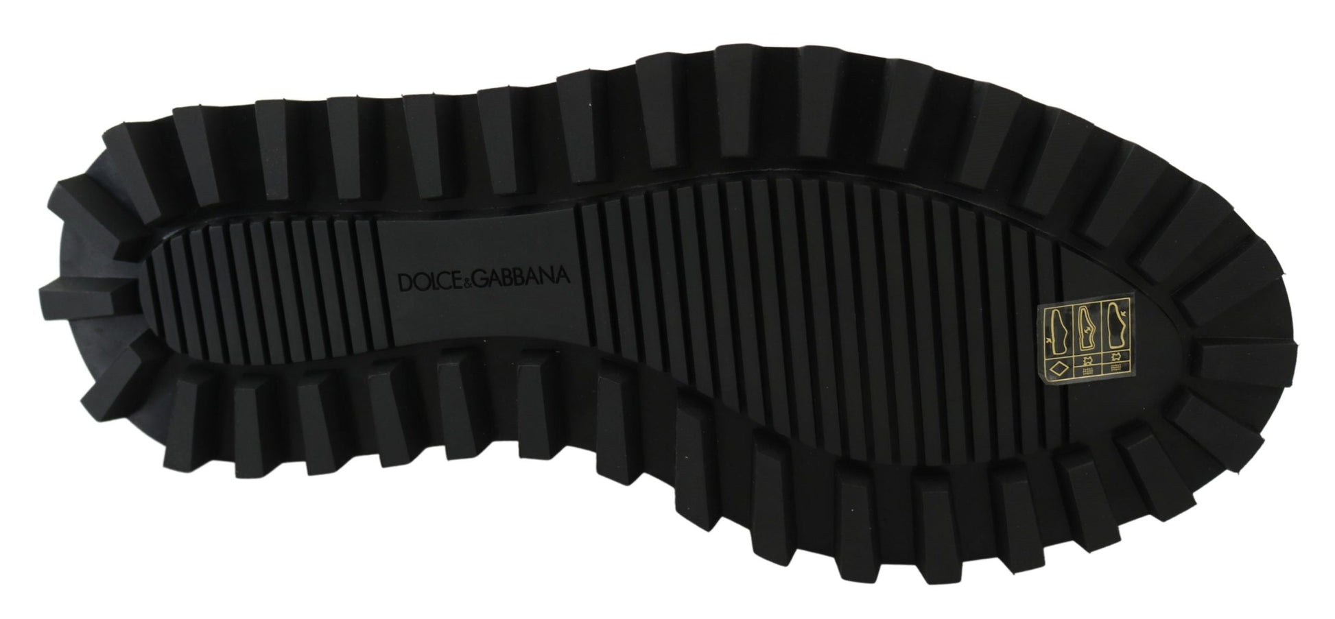 Black Rubberized Calfskin Chunky Derby Vulcano Shoes Dolce & Gabbana