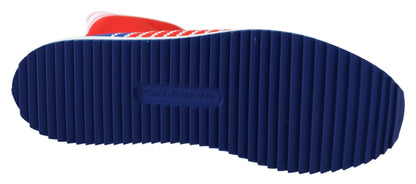 Blue Red Sorrento Logo Sneakers Socks Shoes Dolce & Gabbana