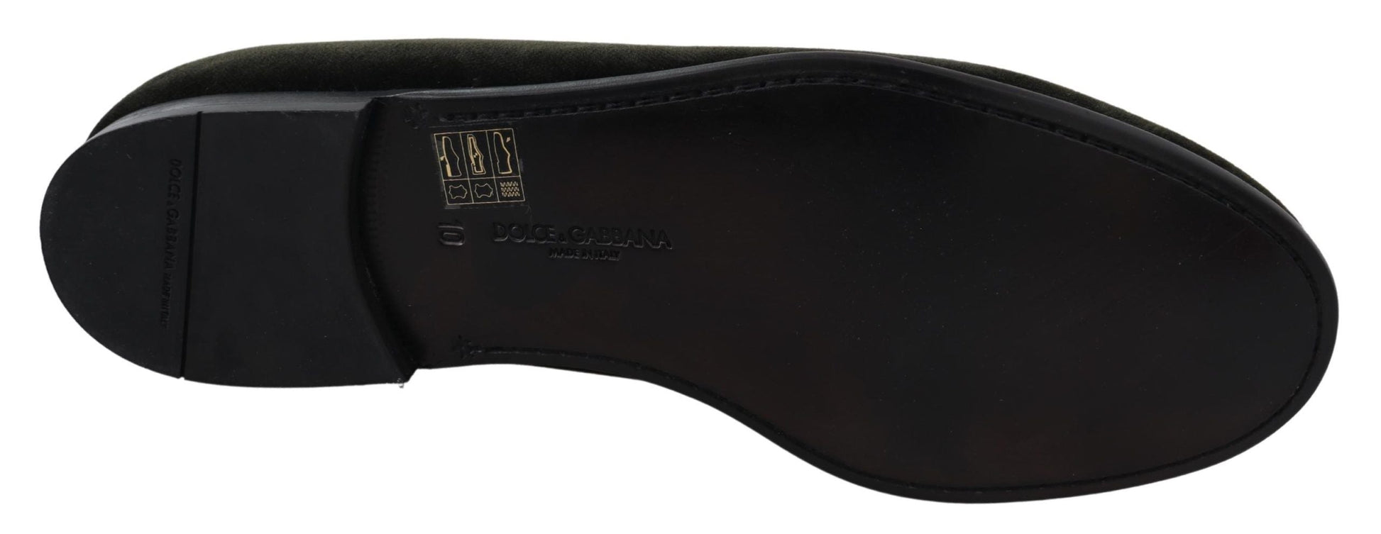 Green Velvet Slip On Mens Loafers Shoes Dolce & Gabbana