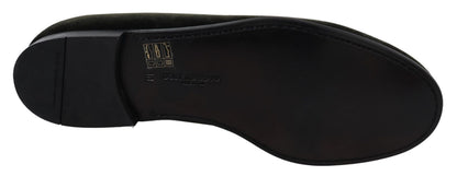 Green Velvet Slip On Mens Loafers Shoes Dolce & Gabbana