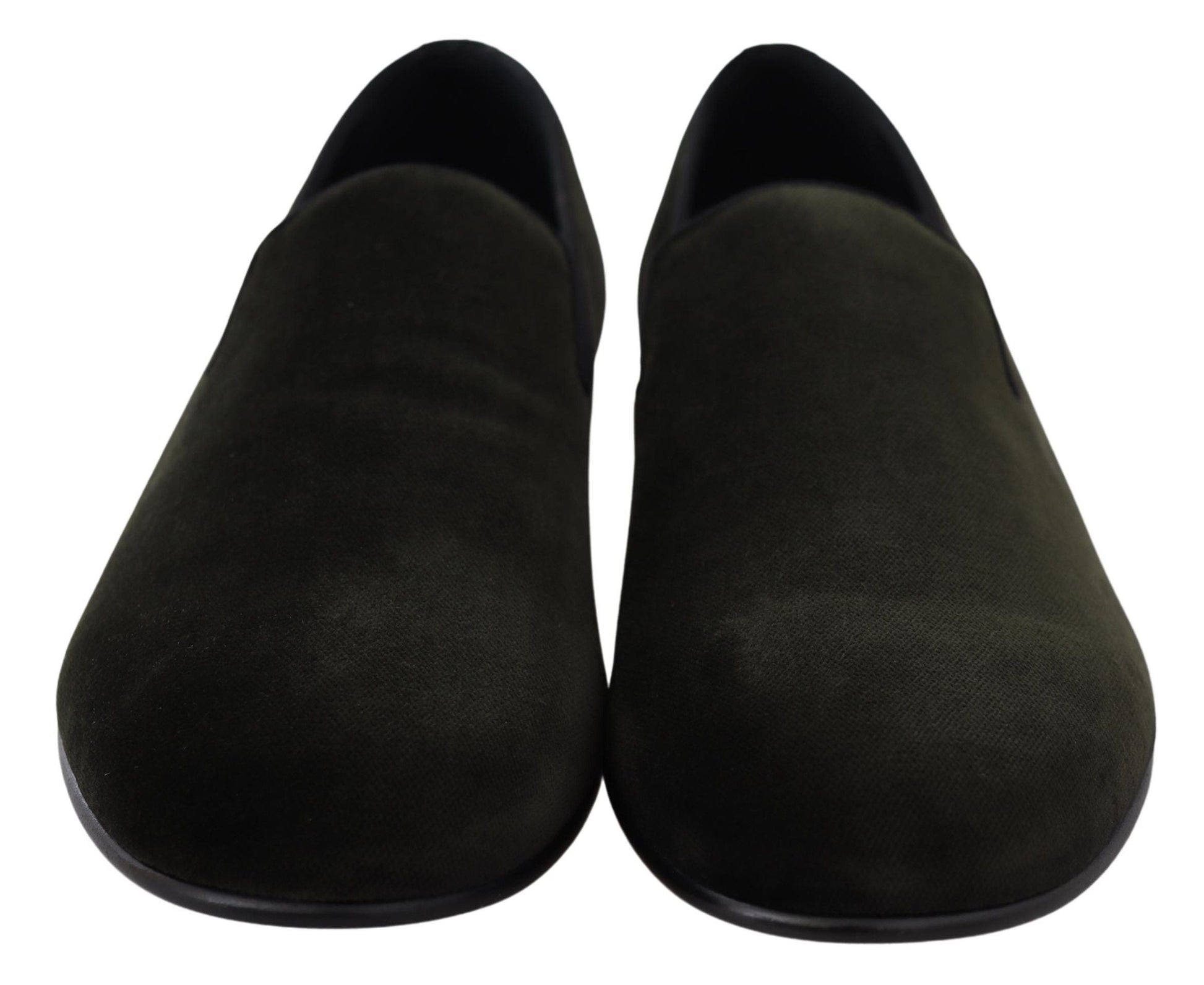 Green Velvet Slip On Mens Loafers Shoes Dolce & Gabbana
