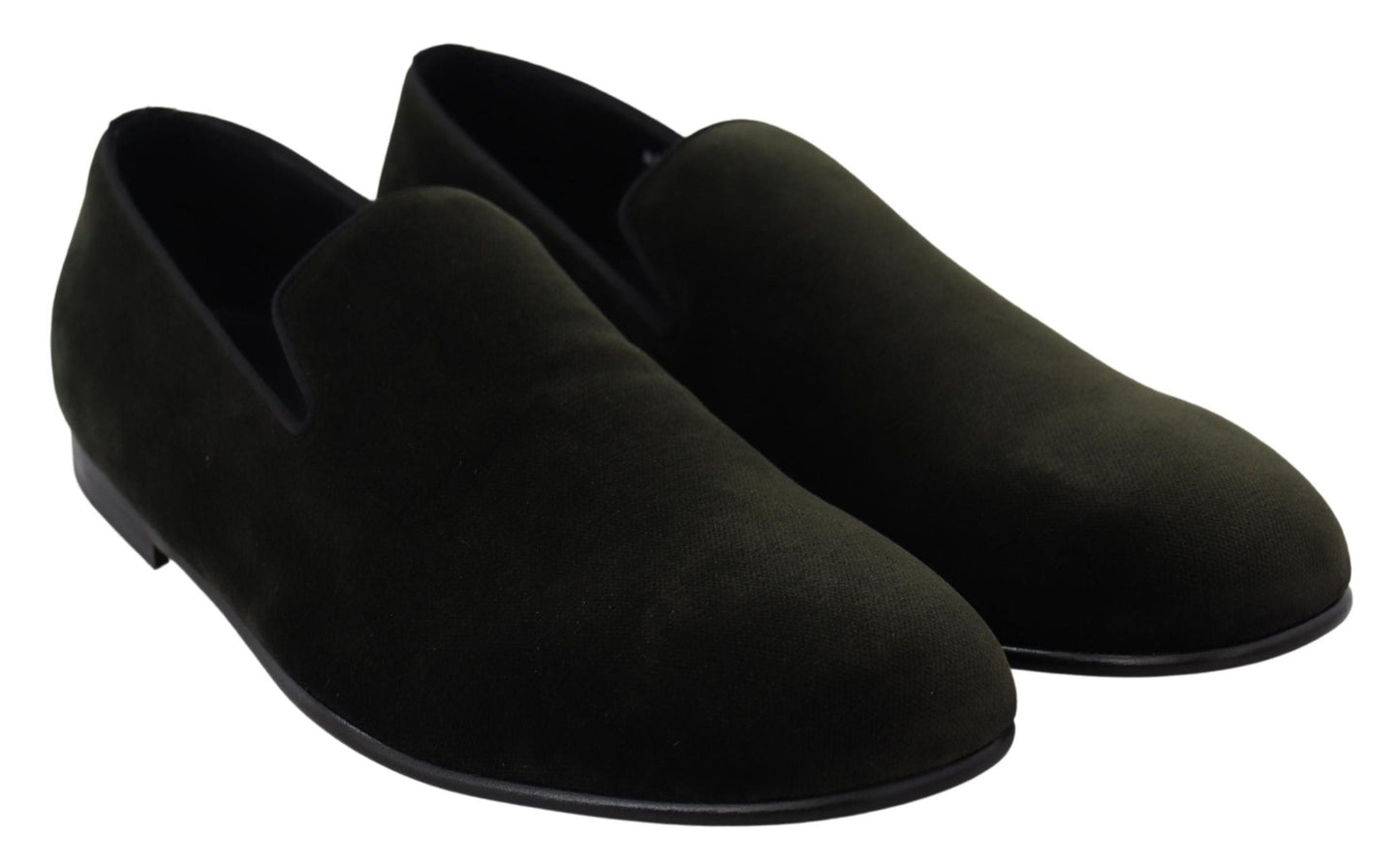 Green Velvet Slip On Mens Loafers Shoes Dolce & Gabbana