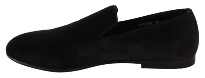 Green Velvet Slip On Mens Loafers Shoes Dolce & Gabbana