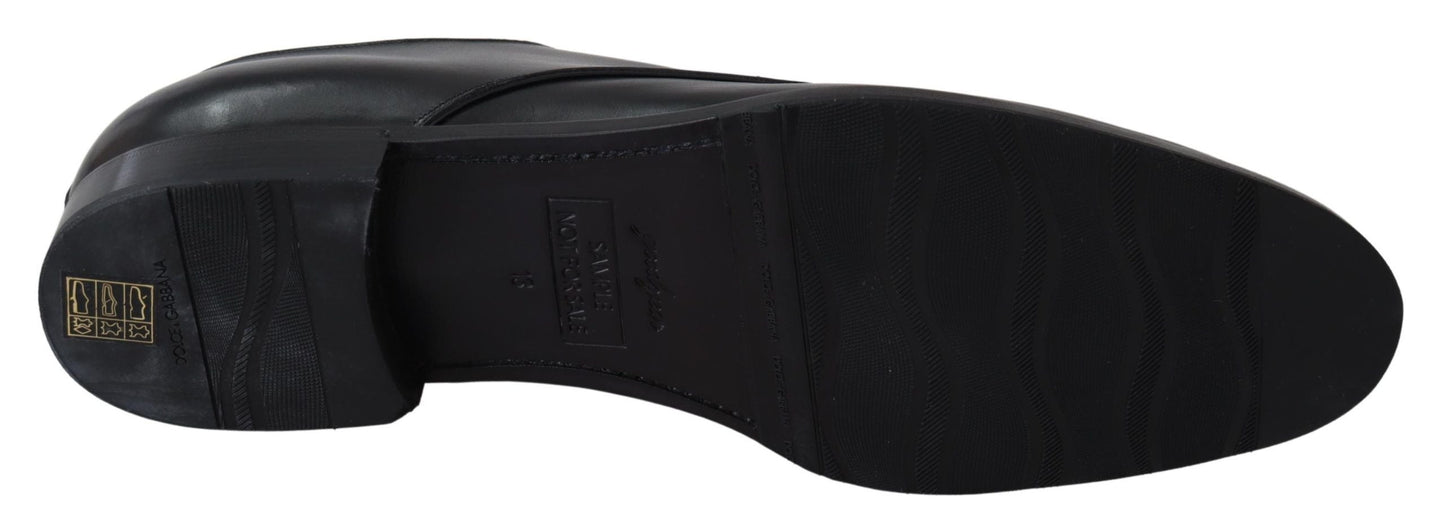 Black Leather SARTORIA Hand Made Shoes Dolce & Gabbana