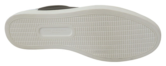 White Green Leather Low Top Sneakers Shoes Dolce & Gabbana