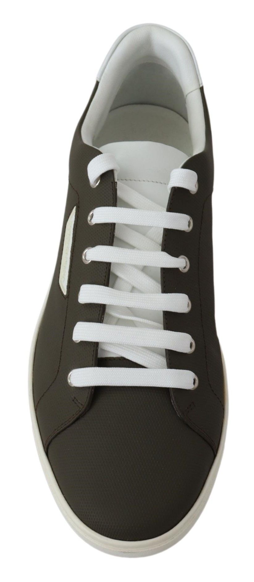 White Green Leather Low Top Sneakers Shoes Dolce & Gabbana