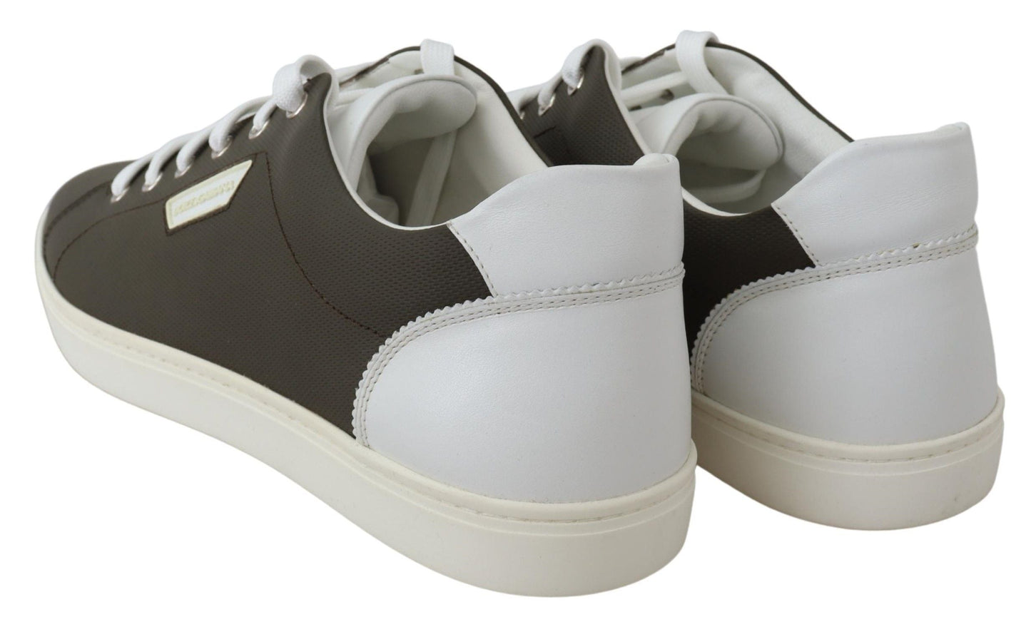 White Green Leather Low Top Sneakers Shoes Dolce & Gabbana