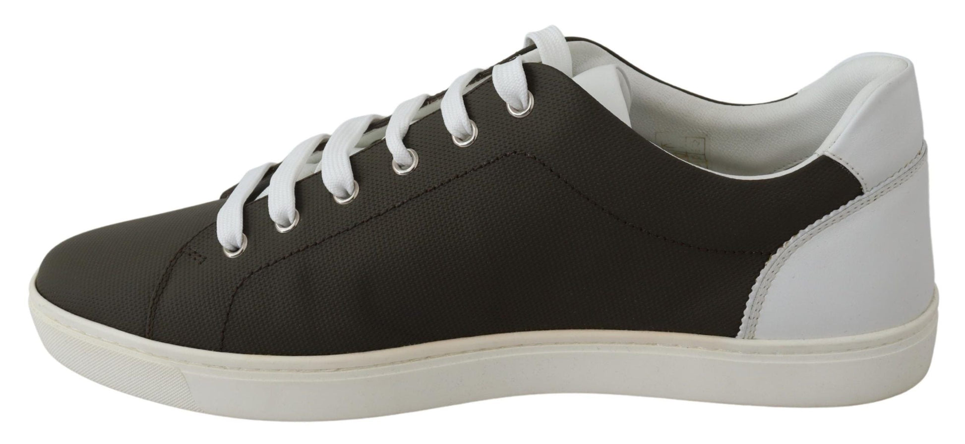 White Green Leather Low Top Sneakers Shoes Dolce & Gabbana