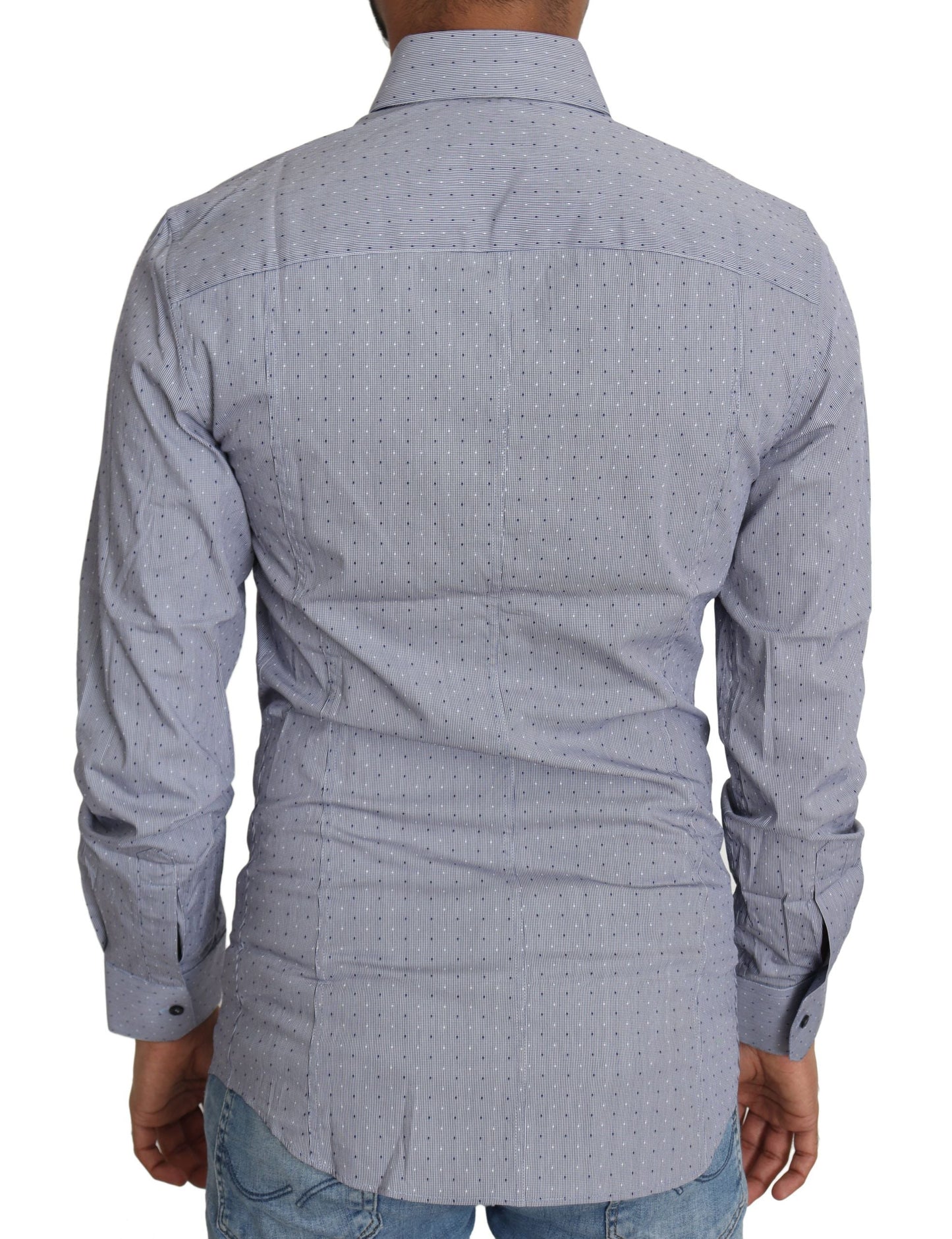 Gray Dotted Semi Fitted Formal SICILIA Shirt Dolce & Gabbana