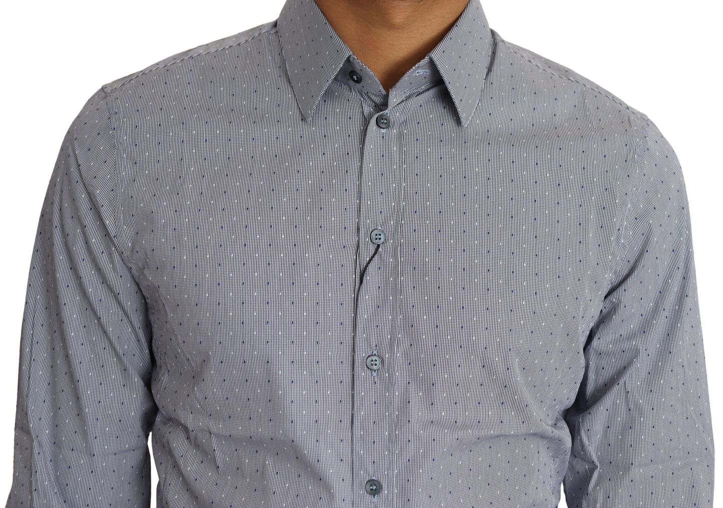 Gray Dotted Semi Fitted Formal SICILIA Shirt Dolce & Gabbana