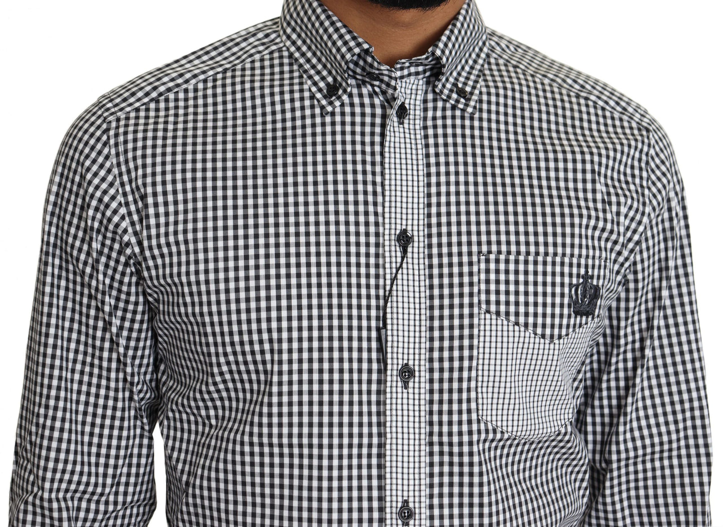 Black White Checkered Casual Shirt Dolce & Gabbana