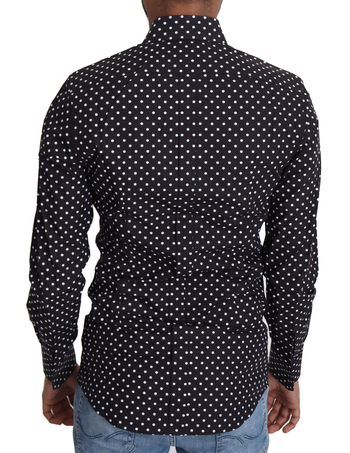 Black White Polka Dots Casual Shirt Dolce & Gabbana