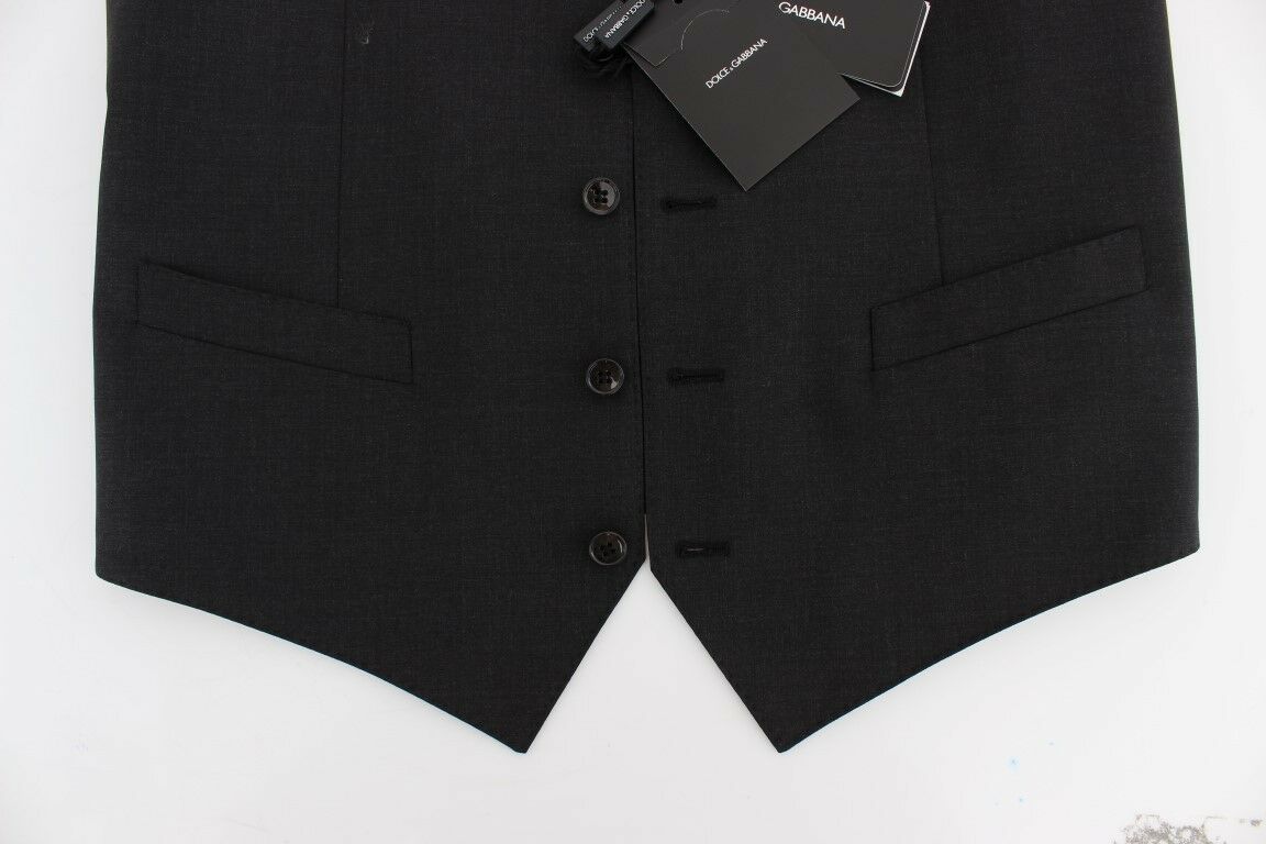 Gray Wool Stretch Dress Blazer Vest Dolce & Gabbana