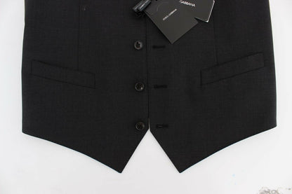 Gray Wool Stretch Dress Blazer Vest Dolce & Gabbana