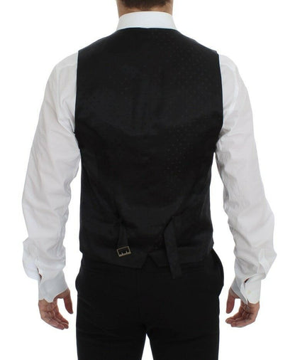 Black Wool Logo Dress Gilet Vest Dolce & Gabbana