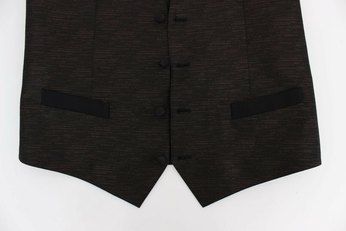 Black Wool Logo Dress Gilet Vest Dolce & Gabbana