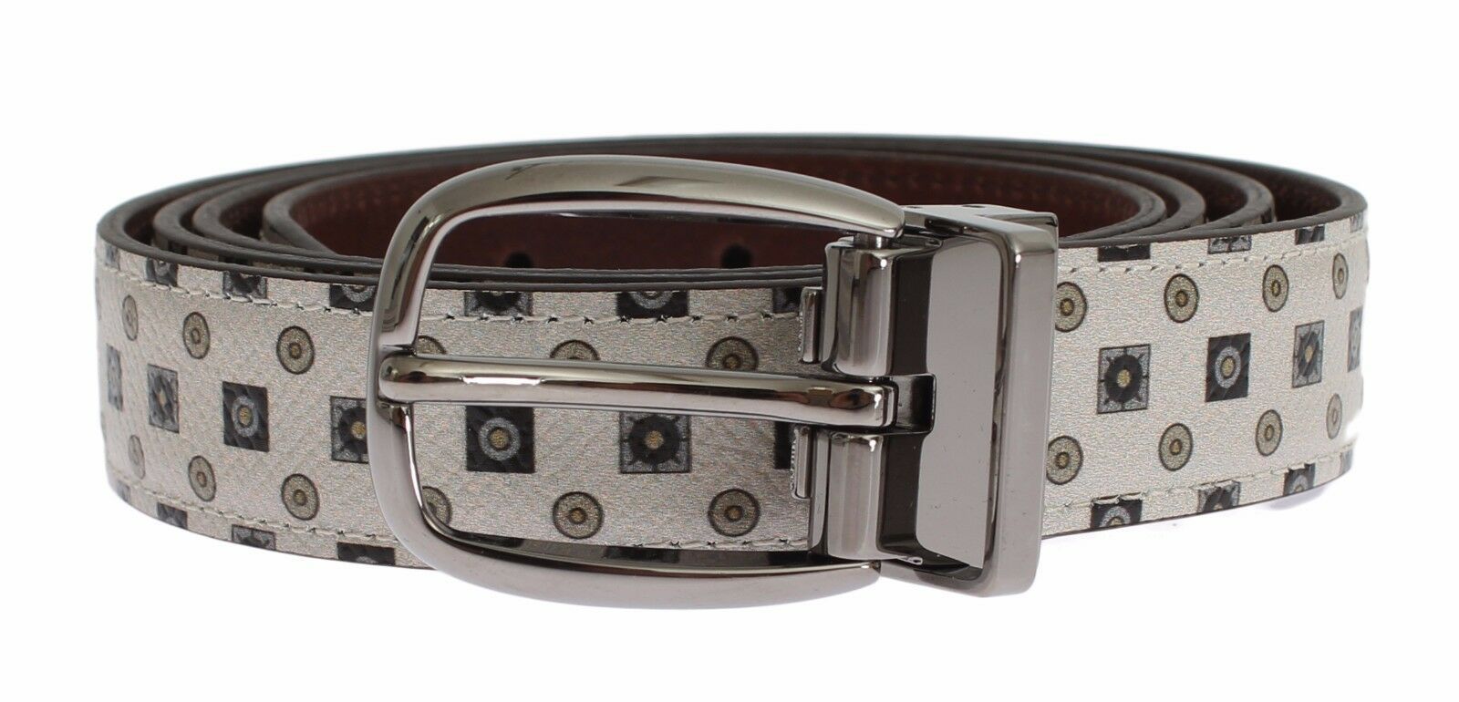 White Silk Bowtie Leather Men Belt Gift Box Dolce & Gabbana