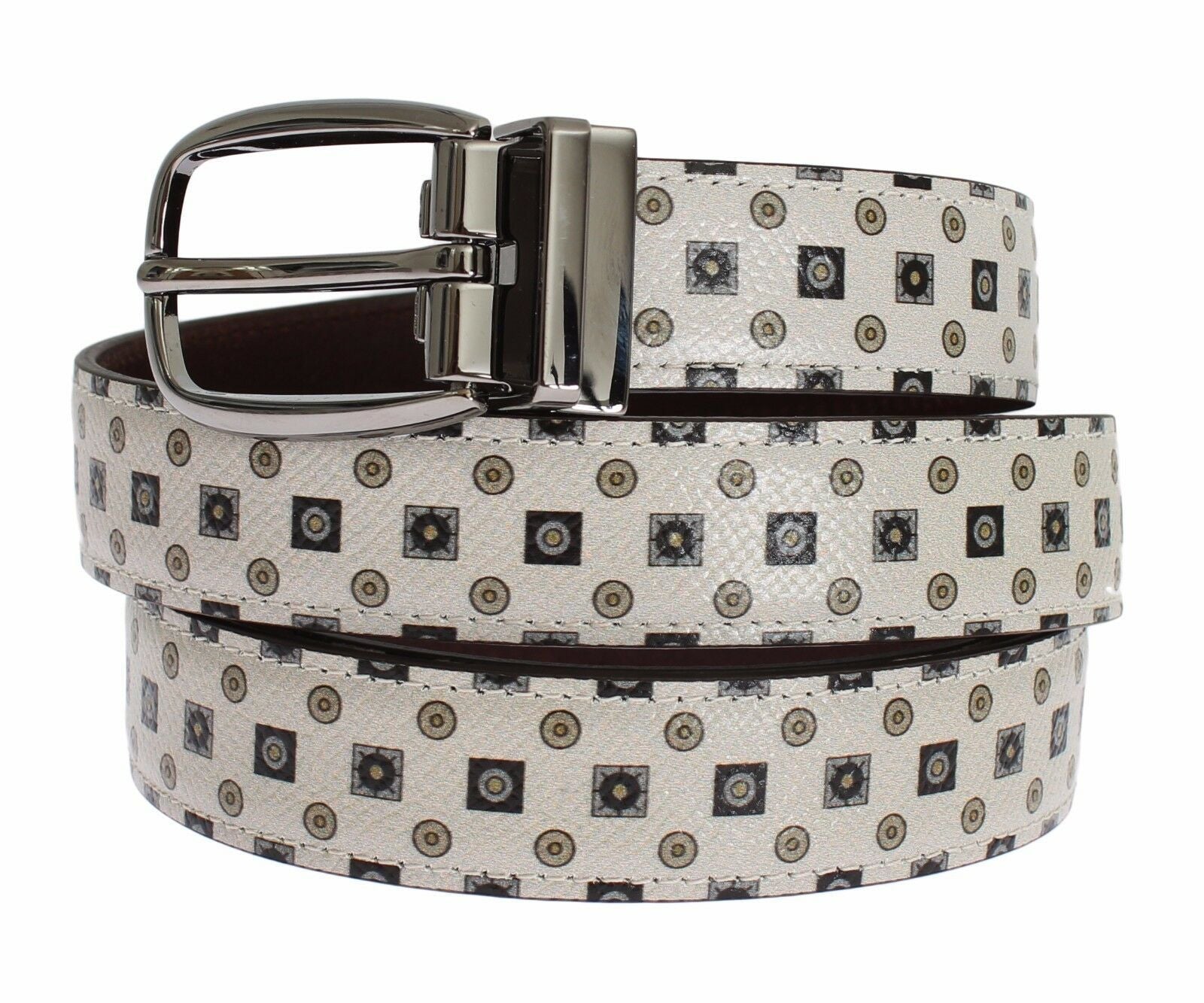 White Silk Bowtie Leather Men Belt Gift Box Dolce & Gabbana