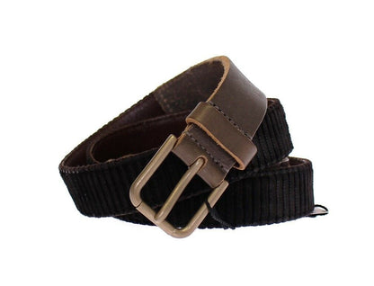 Brown Leather Logo Cintura Gürtel Belt Dolce & Gabbana
