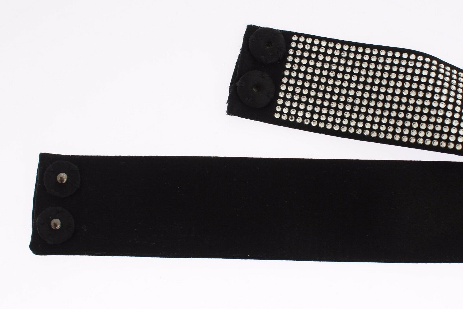Black Silk Clear Crystal Bow Waist Belt Dolce & Gabbana