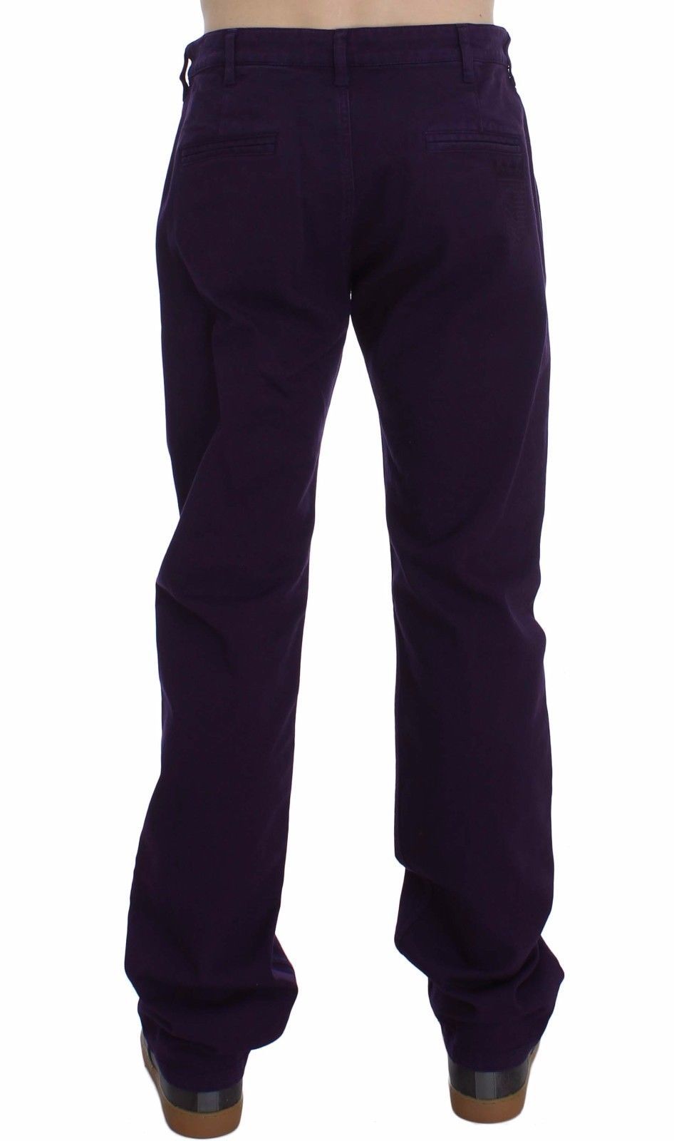 Purple Cotton Stretch Purple Fit  Pants GF Ferre