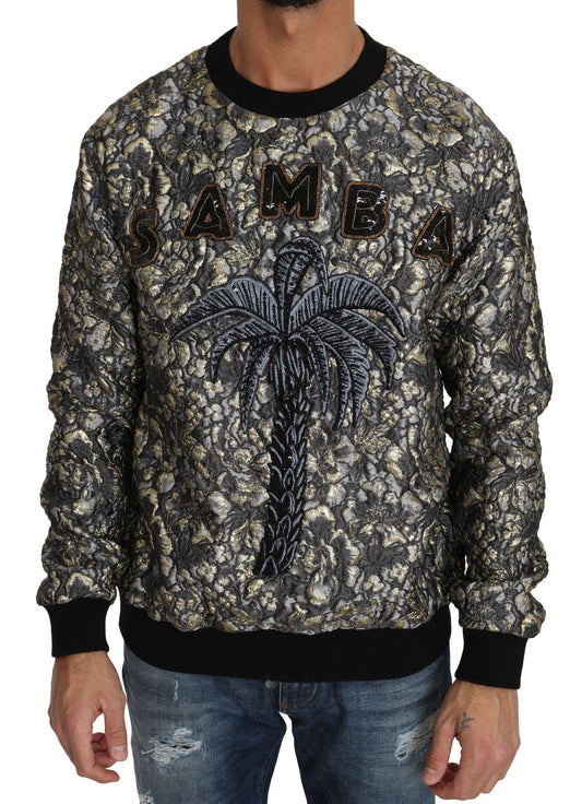 Multicolor SAMBA Jacquard Palmtree Pullover Sweater Dolce & Gabbana