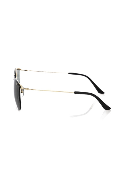 Black Metallic Fibre Men Sunglasses