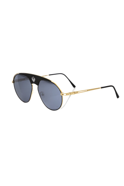 Black Metallic Men's Sunglass Shield