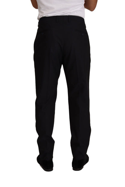 Blue Wool Silk Formal Trouser Dress Pants