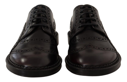 Purple Leather Oxford Wingtip Formal Shoes