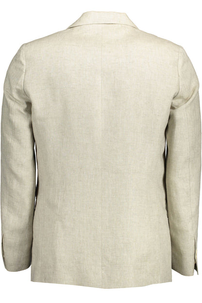 Beige Linen Blazer Jacket