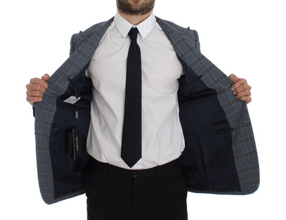 Blue Checkered Slim Fit Blazer Jacket Dolce & Gabbana