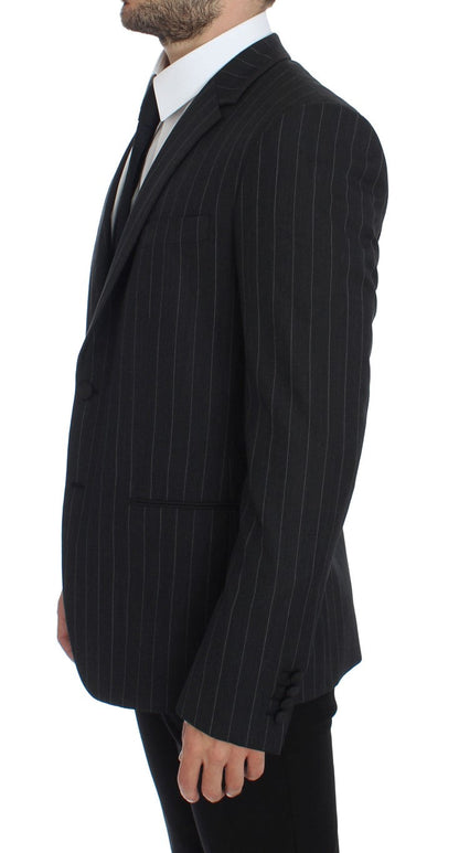 Gray Striped Slim Fit Wool Blazer Dolce & Gabbana