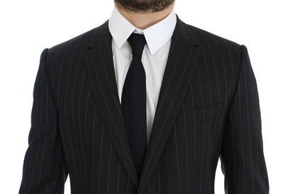 Gray Striped Slim Fit Wool Blazer Dolce & Gabbana