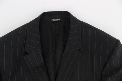 Gray Striped Slim Fit Wool Blazer Dolce & Gabbana