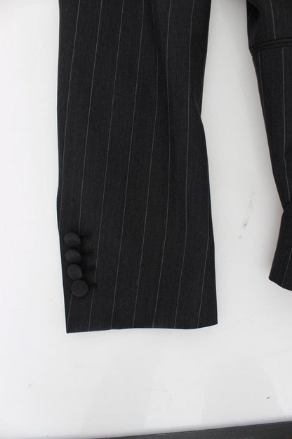 Gray Striped Slim Fit Wool Blazer Dolce & Gabbana