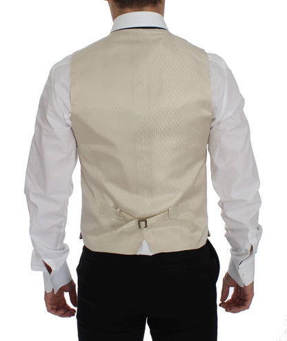 Beige Polka Dot Silk 2 Piece Blazer Dolce & Gabbana