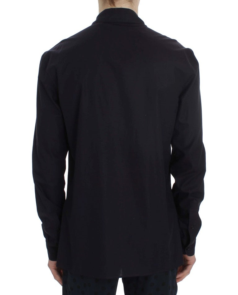 Purple Striped Cotton Pajama Lounge Shirt Dolce & Gabbana