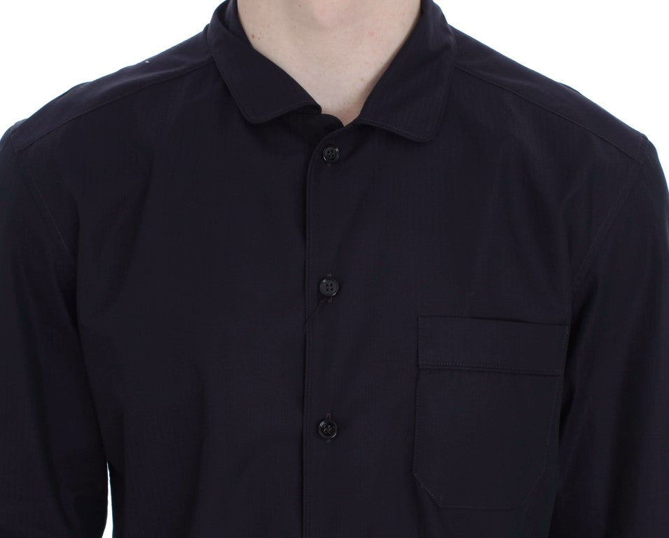 Purple Striped Cotton Pajama Lounge Shirt Dolce & Gabbana
