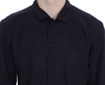 Purple Striped Cotton Pajama Lounge Shirt Dolce & Gabbana