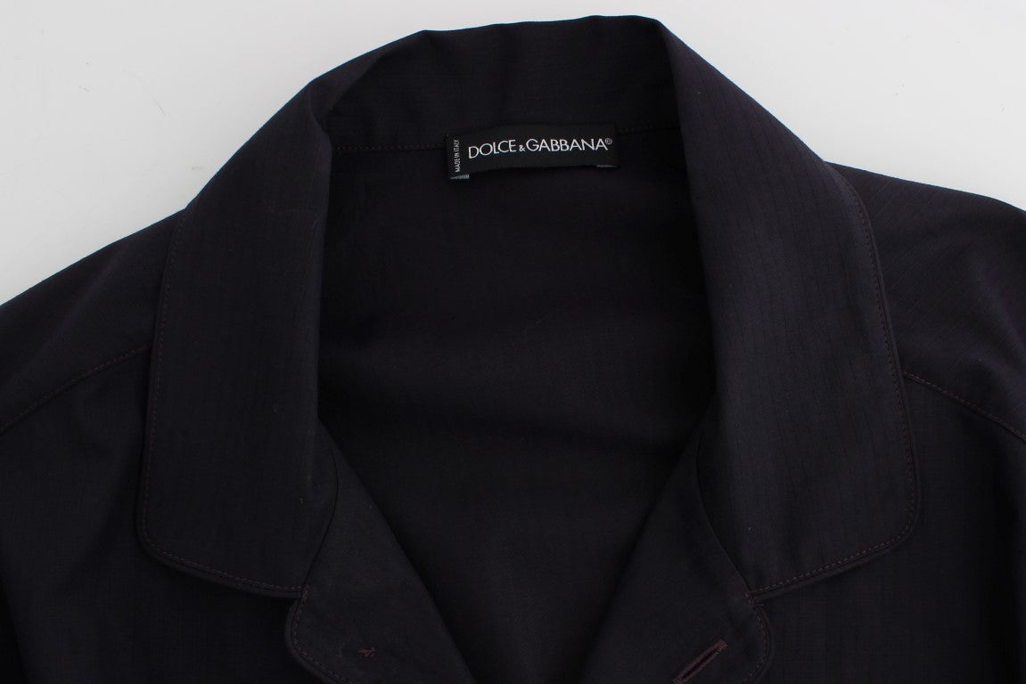 Purple Striped Cotton Pajama Lounge Shirt Dolce & Gabbana
