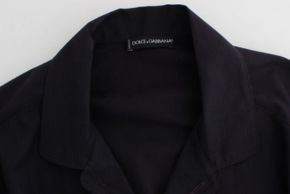Purple Striped Cotton Pajama Lounge Shirt Dolce & Gabbana