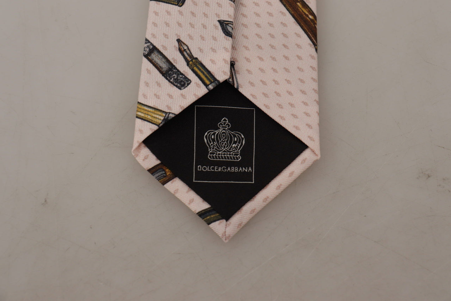 Pink Pen Dots Print 100% Silk Adjustable Neck Accessory Tie