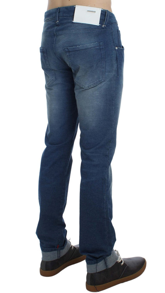 Blue Wash Denim Cotton Stretch Slim Fit Jeans Acht
