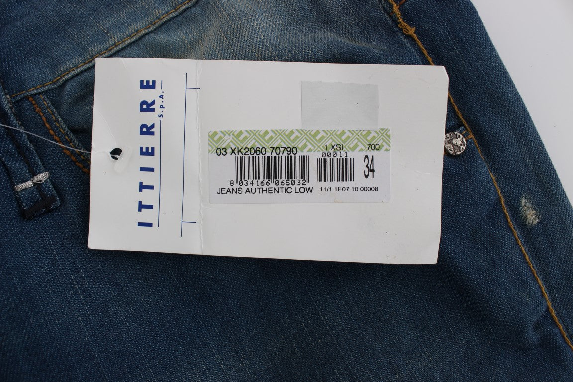 Blue Wash Denim Cotton Stretch Baggy Fit Jeans Acht